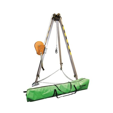 SAFEWAZE 7ft Adjustable Tripod Kit, 65ft Material Winch, Storage Bag 019-11001